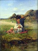 Vladimir Makovsky Maid with children china oil painting artist